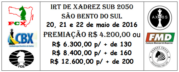Irt de Xadrez Sub 2050 São Bento do&nbsp;Sul
