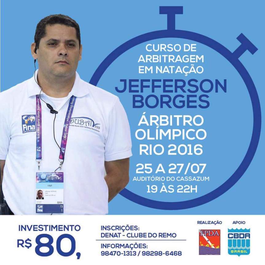 CURSO DE ARBITRAGEM EM NATAÇÃO – 25 a 27/07 –&nbsp;Belém/PA