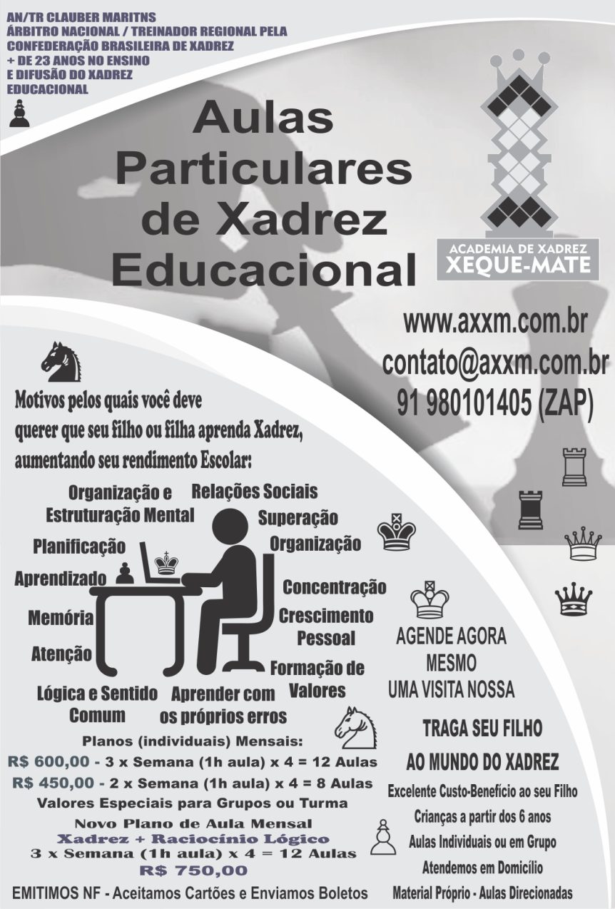 AULAS PARTICULARES DE XADREZ&nbsp;EDUCACIONAL