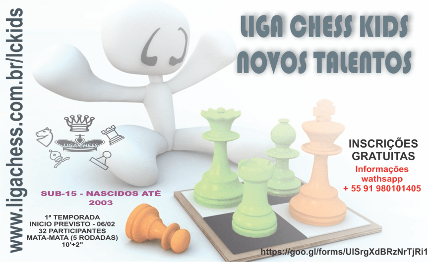 LIGA CHESS KIDS – NOVOS TALENTOS – INSCRIÇÕES&nbsp;ABERTAS