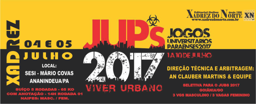 JUPS 2017 – XADREZ – 04 E 05 DE JULHO – SESI MÁRIO&nbsp;COVAS