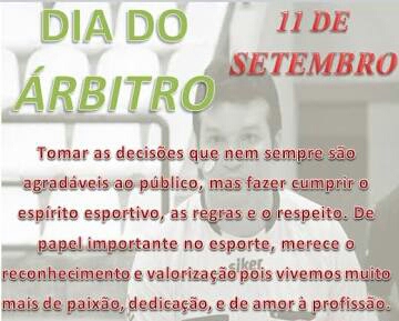 Dia do Árbitro – 11 de&nbsp;Setembro